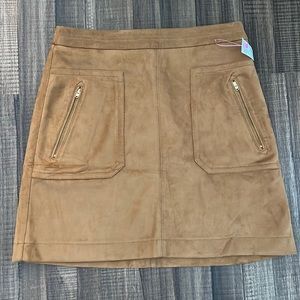 Loft Brown Suede Skirt